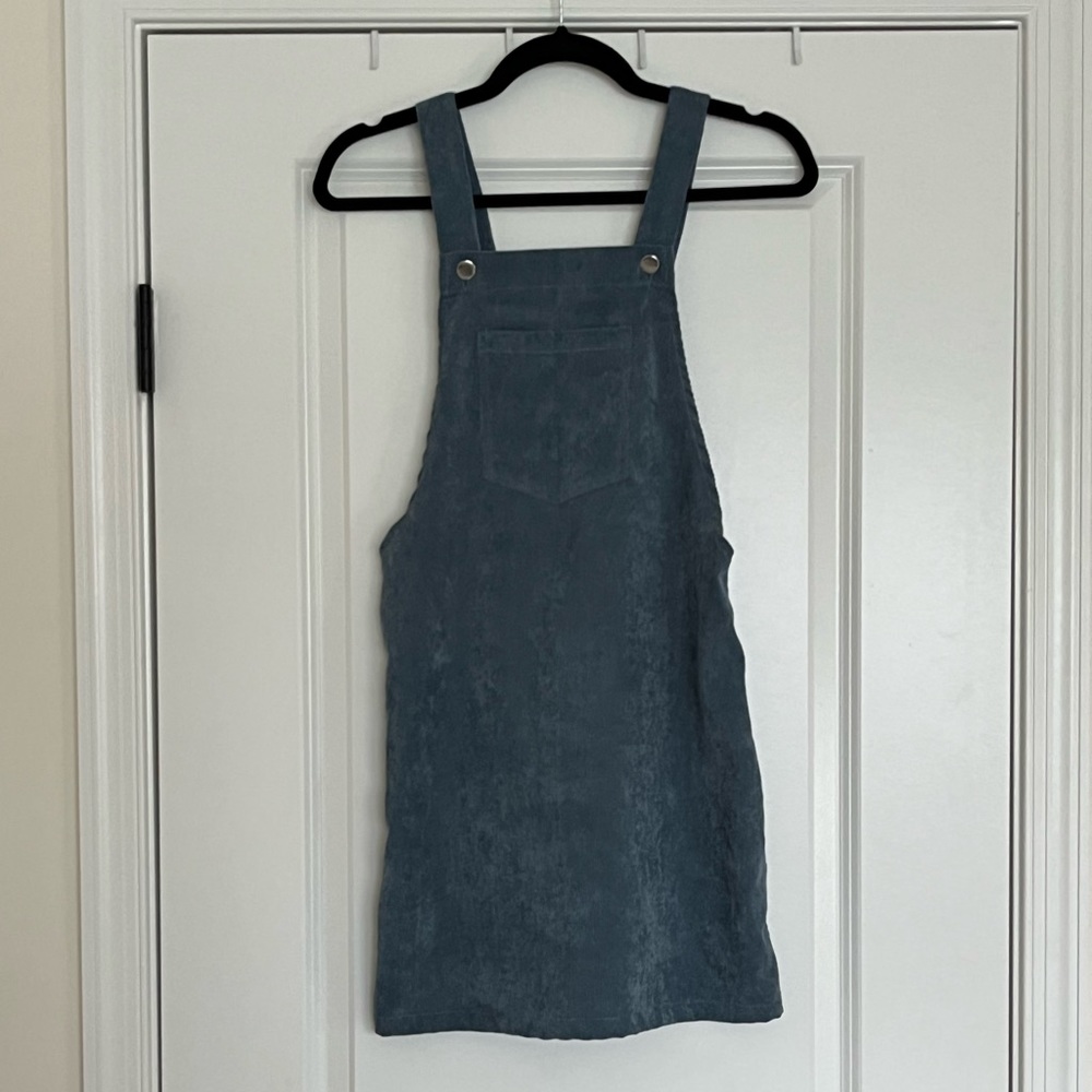Blue Corduroy Overall Dress